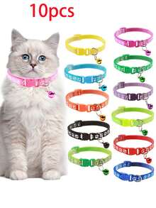 Pet Bells, Dog Collars, And Cat Collars Are Available In A Variety Of Colors. Necklace Collars, Cat Leashes, And Other Pet Supplies Are Also Available. Collar Sizes Range From 19-32cm, Suitable For Small Dogs And Cats. Colors Are Random. Puppy And Kitten Collar And Leash Sets Are Also Available, Featuring Quick-Release Buckles - Multicolor - View 4