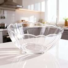 Acrylic Lotus Bowl, Transparent & Shatterproof, Commercial Use In Restaurant, Mixing Bowl For Salad, Multi-Purpose Household - Clear - View 4