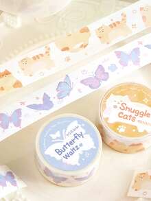 1 Roll Japanese Style Fresh Washi Tape, Spring Narrative Series, Suitable For Gifts, Office, Home, Marking, Labeling, Classroom, Entertainment Toys, Student Planner, Creative Vintage Decoration Stickers - Multicolor - View 4