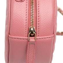 CHANEL Authenticated  PRE-OWNED CC Embossed Caviar Camellia Round Clutch With Chain Bag - Hồng - Xem 9