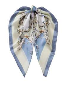 Women's Cashew Bandana Print Silk Scarf, Silky Fabric Headscarf, Neck Scarf Decoration, Suitable For Daily Wear - Multicolor - View 2