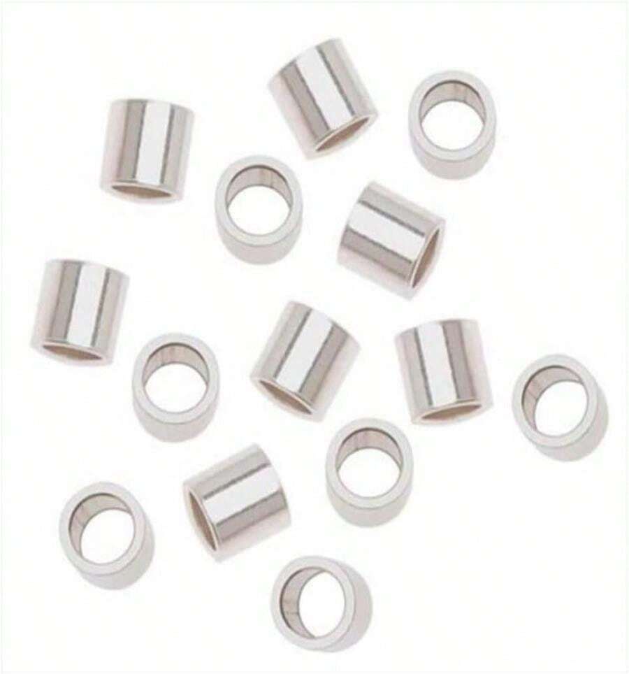 100pcs Adabele Authentic 925 Sterling Silver Crimp Tube Loose Beads 2mm Small Crimp Spacer (Hole 15mm) For DIY Craft Jewelry Making SS241-2 - ColorH - 查看 1