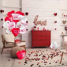 30个12英寸心形气球，情人节气球，糖果心形气球，乳胶气球，“做我的爱人”气球，心形气球，情人节装饰品 - 彩色 - 查看 4