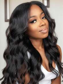 Uveous 250% Density 42Inch 13x4 Body Wave Lace Front Wigs Human Hair Pre Plucked 13x4  Frontal Wigs Human Hair HD Lace Body Wave Wig 100% Human Hair Wigs For Women - Natural Black - Xem 4
