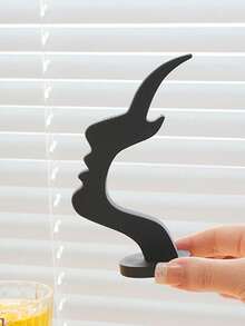 1/2pcs Side-Profile Style Glasses Frame, Featuring A Unique Curved Design And Made Of Plastic Material. It Also Serves As An Artistic Storage Piece, Enhancing The Decor Of Your Desk Or Bedside Table. The Simple And Practical Black Design Makes It A Perfect Gift For Holidays, Birthdays, Or Valentine's Day. - Multicolor - View 8