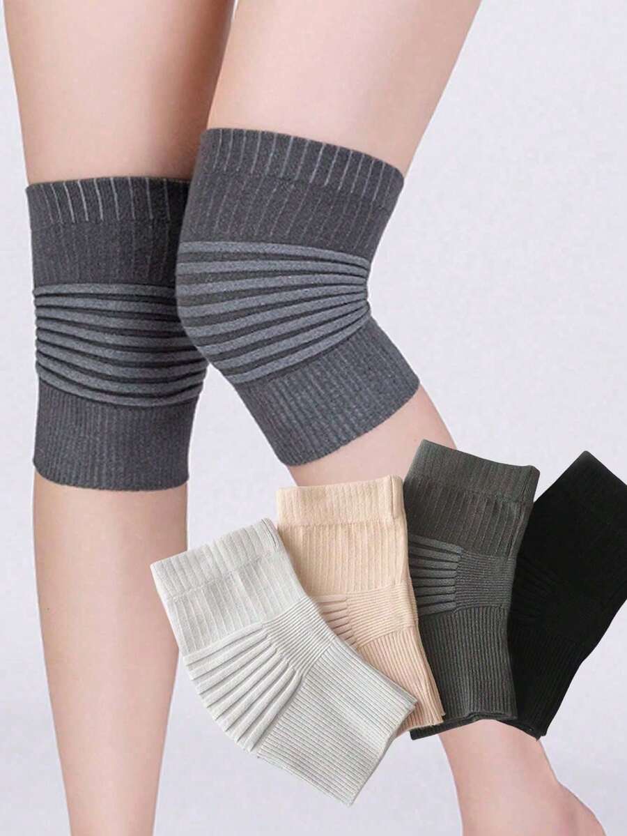 2 st - Unisex knäskydd, ledstabiliserande varma knäskydd, handtvättbar polyamid (nylon), lätt värme och stöd för knärörelser - Multifärgad - Visa 1