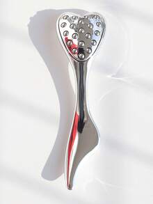 2件套心形滚轮按摩棒+刮痧板，不锈钢材质，护肤/精油涂抹器，面部按摩，眼部舒缓，面部护理，肌肉放松，手动面部按摩器，身体按摩，疏通 - 彩色 - 查看 5