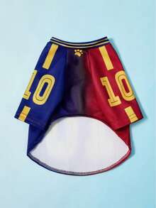 1 pieza Ropa deportiva universal para mascotas, gato o perro, con estampado de letras en degradado de moda y casual, uniforme cómodo para mascotas - Azul - Ver 5