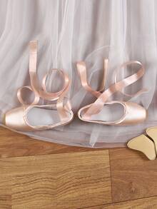 Ballet Pointe Shoes, Ballet Dance Shoes With Ribbons, Girl Princess Ballet Shoes, Elegant Pink Ballet Flats