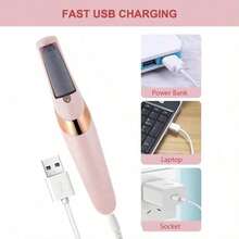 Electric Foot File,1 Set Rechargeable FootFile Tool With Replacement Heads, Professional Foot Care Tool For Home & Salon Use - Hồng - Xem 7