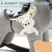 AIYAPLAY Baby Rocking Horse, Plush Ride On Toy With Handle Grip, Sound And Toy, Toddler Animal Rocker For Kids Aged 2-5, Grey - Grey - View 6