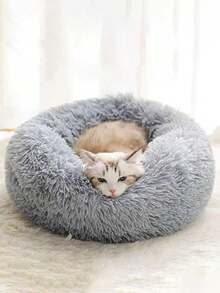 Luxury Plush Donut Pillow Pet Bed, Suitable For Small And Medium-Sized Dogs And Cats - Super Soft, Washable, Round Comfortable Nest, With Anti Slip Bottom, Perfect For Winter - Nhiều màu - Xem 7
