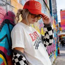 Easy Tiger Shirt Retro Boho Tee Unisex  Aesthetic Shirt Graphic Tee Y2k Woman Teen Girls Tee Crew Neck Pop Cool Summer T Shirt Short Sleeve Top,Animal Fruite Pet Pattern, Women Graphic T-Shirt, Fashion 2026,Gifts, Women's Clothing, Cartoon And Letter Printing, Comfortable Cotton Material, Skin Friendly, Soft And Cool, Spring Summer Women's T-Shirt Clothing - Design3 白色 - 查看 3