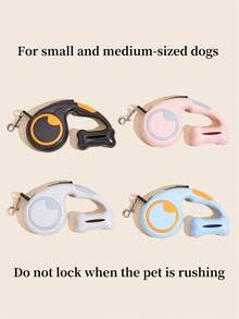 1pc 5m/3 Meters Retractable Dog Leash, One-Button Brake, Auto-Adjustable Length, Built-In Waste Bag Dispenser, Suitable For Medium & Small Dogs Walking - Multicolor - View 7