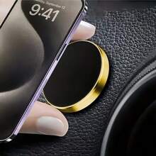 1/3个创意圆形迷你磁性车载导航仪表盘出风口合金随机贴纸手机支架，多功能迷你磁性粘贴式金属车载导航仪表盘出风口合金磁吸式家用手机支架，车载卫星导航和手机支架，仪表盘支架 - 彩色 - 查看 7