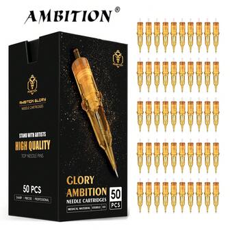 50 st/ask Ambition Glory tatueringsnålar i blandade storlekar RL/RS/RM/M1, tillbehör till permanent makeup-tatueringsmaskin, 0,3 mm/0,35 mm