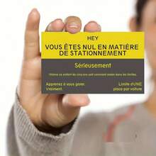 10/30/50/100pcs Funny Offensive Non-Adhesive "Your Parking Skills Suck" Cards, Can Be Placed Behind Windshield Wipers For Parking Practice - Yellow - View 6