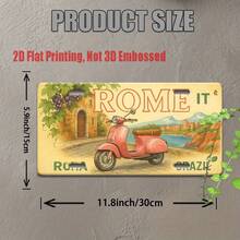 2D Graphic Design, 2D Graphic Printing, Single Piece, Vintage Metal Sign, Decorative Purpose Only, Outdoor Wall Art (203 X 100 Cm), Roman Brazilian Aluminum Sign With Vintage Motorcycle Scene, Suitable For Home, Bar, Cafe, Garage Wall Decoration, Industrial Style Decoration, Travel Gift, 2D Graphic CP - A - View 12