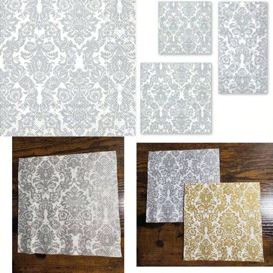 Boston International servilletas de papel para cócteles y bebidas, , 5 x 5-Inches, 1(12.70cm (5") x 12.70cm (5") plateado) - Multicolor - Ver 1