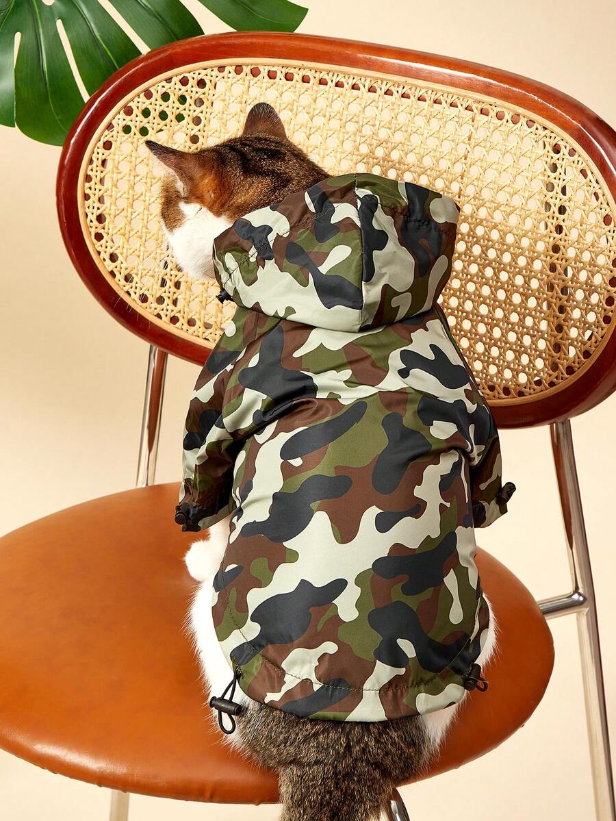 PETSIN Camouflage Pattern Pet Raincoat - Multicolor - View 1