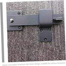 1个5.5英寸重型实心铁谷仓门闩 - 带螺丝的旋转攀爬登山扣螺栓，适用于滑动木门，经久耐用且安全 - 黑色 - 查看 4