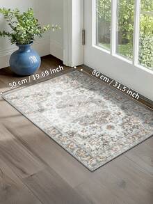 1PC Grey Rugs,Bohemian Style, Crystal Velvet Jelly Base Runner Rug,800gsm, Non-Slip Backing, Area Rug, Mat For Living Room, Carpet For Bedroom, Machine Washable Low-Pile, Kitchen Hallway Dining Office, All-Season - Grey - View 20