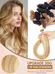 12-22 Inch Remy Human Hair I-Tip Extensions, Easy To Style, Cold Fusion, Pre-Bonded, Real Hair, Long-Lasting, Soft & Natural, Portable For Travel & Daily Styling - Multicolor - View 11