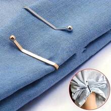 8pcs Invisible Metal Waist Clips - Adjustable Button Clips For Jeans/Clothes, Slimming Tightener With Hidden Design - Silver - View 4