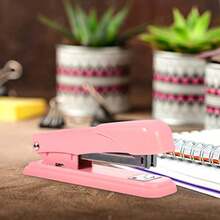 XISH Operitacx Grapadoras de metal para oficina grapadoras de papel para estudiantes accesorios de oficina para mujeres hombres estudiantes profesores color rosa - Rosado - Ver 2