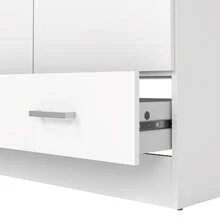 Well Home Duero Wardrobe With 2 Doors And 1 Drawer In White, 79.4x35.7x170.4cm - Multicolor - View 8