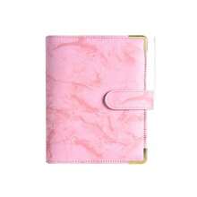 1pc A5 Marble PU 6-Ring Binder Loose-Leaf Cash Budget Planner Notebook - Multicolor - View 4