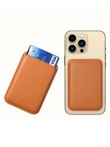 1pc Magnetic PU Leather Card Holder Case, Compatible With IPhone 16/15/14/13/12 Pro Max - Ultra Slim MagSafe Wallet Phone Case With Faux Leather Lining And Credit Card Slots - Adhesive European Style Phone Wallet Accessory