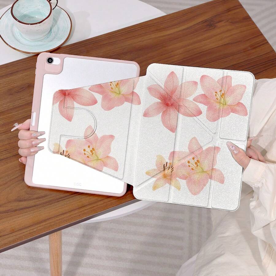 360° Rotatable IPad Protective Case, Y-Shaped Folding Stand, High-Definition UV Printing, Compatible With Ipad 11 2025, IPad Air 11/13 2025 M3, IPad Air (M2) 11/13 Inch, IPad Air 4/5/6 10.9inch, IPad Pro 11 Inch, IPad Pro 12.9 Inch, IPad 10.2 Inch, IPad 9th/10th Generation And Various Models, Protective Cover Design, Support Multi-Angle Adjustment, Six-Way Stand Placement, Built-In Pen Slot, Transparent Back Cover, Anti-Drop Protection, Auto Wake/Sleep Function - Multicolor - View 1