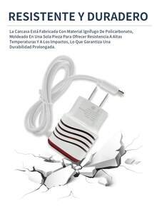 6 piezas Cargador Usb 2 Puertos Adaptador Clavija Enchufe Cubo De Carga Rápida De Usb Con Cargadores, 2 puertos USB, cable integrado de 1M con coneecion Micro para celular,Cargador de viaje para celular y quipos electrnicos, 3.1A. - 6 piezas - Ver 6