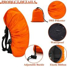 Protector de Lluvia para Mochilas con Tiras Reflectantes, 15 L - 25 L, Impermeable, con Bolsa de Almacenamiento, Funda para Lluvia, Mochila Escolar para Senderismo, Camping, Viajes, Ciclismo S, - inicial - Ver 5