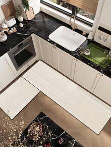 [HOT!!!]1pc Soft Rubber Kitchen Mat, 3.5mm Thick Kitchen Rug, Modern Minimalist Geometric Style Kitchen Absorbent Mat Large Carpet, Can Be Self-Cut To Fit Kitchen Size, Surface Fabric Material, Middle Sponge Layer, Bottom Rubber Layer, Suitable For Kitchen Rugs, Kitchen Decor, Wedding Decor, Home Decor, Bathroom Mat, Entryway Mat, Laundry Room Mat, Hallway Carpet, Living Room Mat, Etc. - Multicolor - View 9