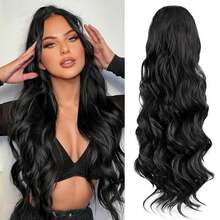 Extensión de cola de caballo ondulada y rizada para cola de caballo con cordón, extensiones de cabello para cola de caballo de 18/26/30 pulgadas de largo, extensiones de cabello sintético de cola de caballo postizo de color negro natural - Multicolor - Ver 1