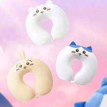 Miniso 1个Hachiware U型枕，可爱蓝白设计，慢回弹记忆棉材质，颈部支撑枕，适合商务旅行、旅游和办公室小憩 - 藍色 - 查看 4