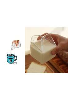 1-Piece Minimalist Japanese Style Transparent Square 350ml Glass Milk Carton Borosilicate Glass Material High Temperature & Thermal Shock Resistant Easy To Clean Home Breakfast/Office Drink Making/Picnic Portable/Afternoon Tea Matching High-Looking Milk-Specific Cup Valentine's Day Mother's Day Father's Day Practical Drinkware - Multicolor - View 11