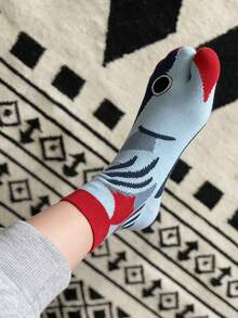 1/2/4 Pairs Couple Personalized Cute Funny Ugly Adorable Toe Separator Socks - Multicolor - View 3