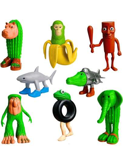 24件套意大利Brainrot可动人偶套装，包含Tralalero Tralala、Tung Tung Tung Sahur、Brainrot鲨鱼表情、猴子和其他主题动物人偶，礼品