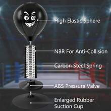 桌面拳击球，吸盘式办公桌减压玩具，重型减压球，桌面拳击沙袋，拳击训练器，便携式拳击沙袋，适用于家庭/办公室/健身房，是办公室减压、居家休闲拳击和桌面健身的理想之选，耐用的拳击礼物，趣味办公桌配件，拳击式减压球，桌面拳击球，送给同事和朋友的趣味礼物