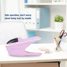 XISH Tyenaza Sin Grapadora ABS Engrapadoras Manuales Grapadoras Manual Sin Grapas con DiseñO de Estructura Que Ahorra Trabajo con Mango Cómodo para Oficina y Escuela Púrpura - Púrpura - Ver 4