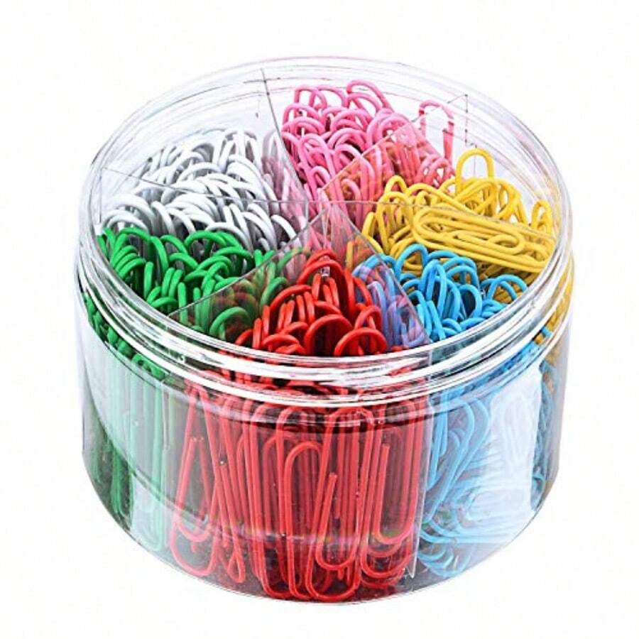 XISH 500 Clips De Papel De Colores Clips Papeleria Colores Clips De Papel Surtidos Con Caja De Plástico Para Papeleo Oficina Escuela y Uso Personal Oficina Sujetador Organizar 33mm - bandera - Ver 1