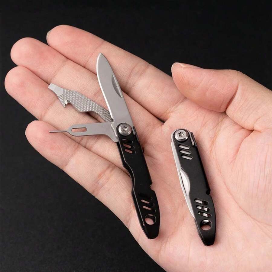 Aguja para recoger tarjetas de teléfonoóvil, llavero, apertura de botellas por lotes, cuchillo plegable y de corte multifuncional, portátil XMQB - 2pcs - Ver 1