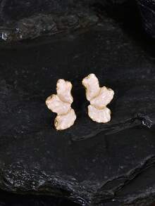 Opalesca 优雅花朵耳环，适合女士情人节、妈妈、母亲、母亲节、礼物 - 米色 - 查看 3