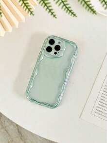 Cream Textured Wavy Edge Solid Color Shockproof Phone Case Compatible With IPhone 16/11/16pro/16plus/16promax/16e/15Promax/13/14/12/XS/XR/7G/8P, Compatible With Samsung Galaxy S25/S25PLUS/S25 Ultra/A16/A36/A26/A56/A50/A12/A32/A52/A72/A51/A21S/A13/A14/S24/S24PLUS/S24Ultra,S22/A52/A53/A54/A55S23/, Compatible With Xiaomi 11/12Pro/12/12X/13Pro/14Pro/15Pro/, Compatible With  10/9/Note9/12c/Note11pro/Note8Pro Waterproof Anti-Fall Scratch Resistant - 款式3(1pc) - 查看 5