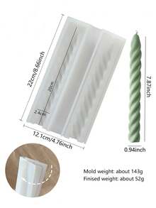 5 件套硅胶模具套装，适用于长蜡烛、雏菊、玫瑰、铃兰、郁金香和雪花浮雕蜡烛棒、DIY 家居装饰、书桌、卧室、门厅装饰品 - 白色 - 查看 22