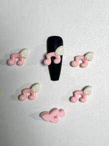 40个随机混合迷你日式音符翅膀美甲装饰饰品配件 Y2K 多巴胺浅粉色黄色蓝色紫色粉色八个音符带一个白色天使翅膀可爱女孩美甲配件手机壳打火机数据线键盘手工DIY美甲用品 - 彩色 - 查看 9