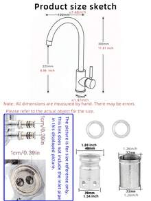 1pc Single Handle High Arc Kitchen Faucet, Stainless Steel Brushed Nickel Finish, Commercial Single Hole Kitchen Sink Faucet, Modern Single Hole Bar Sink Faucet, Black Kitchen Faucet, Brushed Gold Kitchen Faucet Kitchen Items Kitchen Accessories Kitchen Tools - Multicolor - View 3